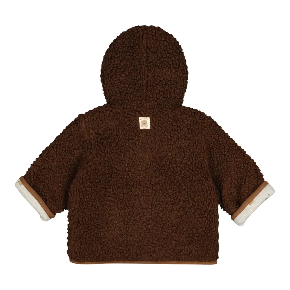 Plüsch-Wendejacke mit Kapuze Biber