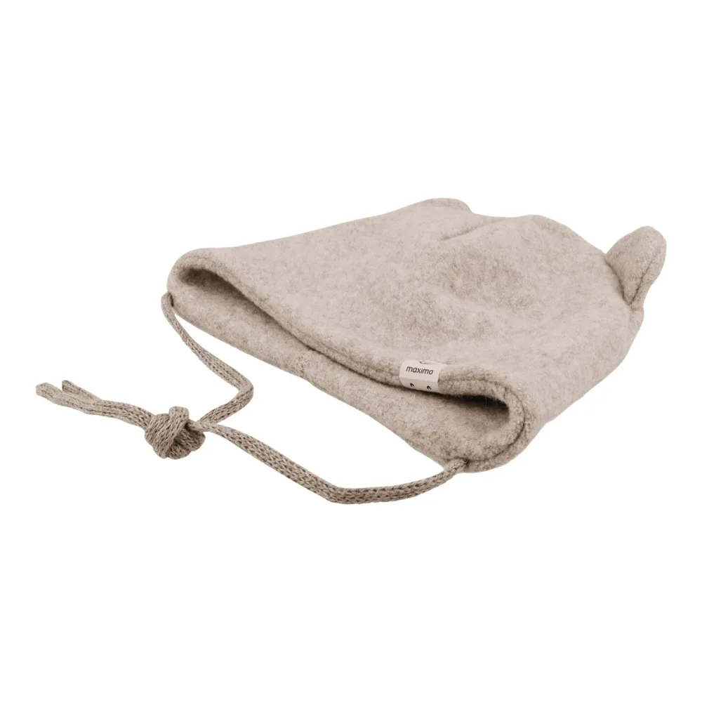 Baumwollfleece-Mütze mit Ohren