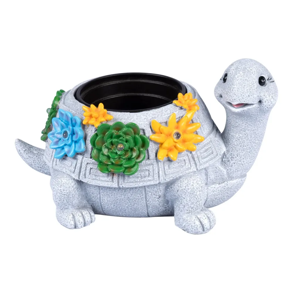 Solar-LED-Pflanztopf-Schildkröte 