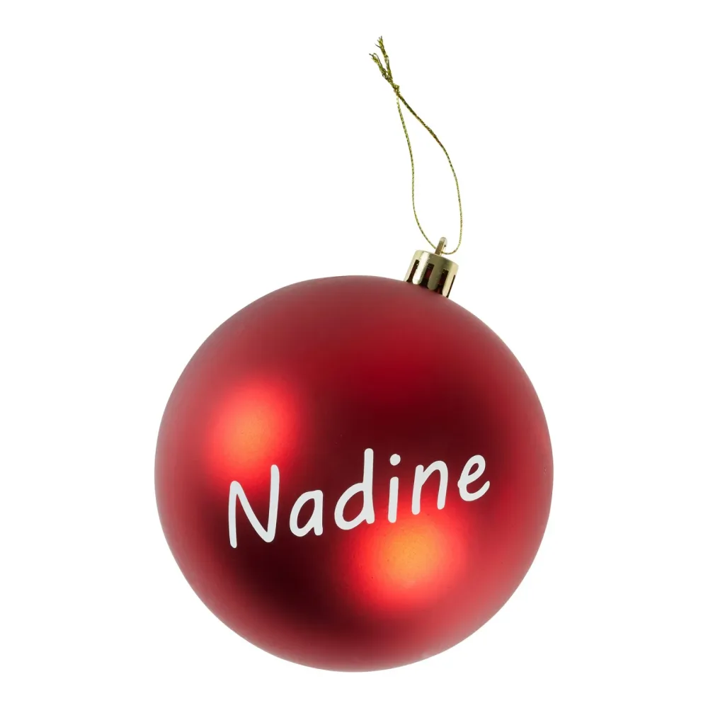 Weihnachtskugel personalisiert mit Namen, rot