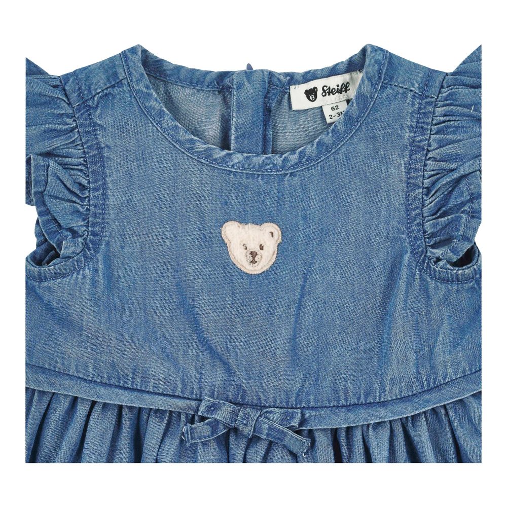 Jeans-Kleid kurzarm Bär Rüschen