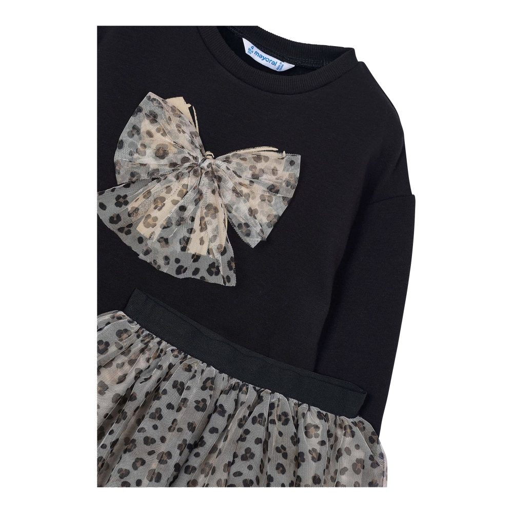 2-tlg. Set Sweatshirt und Tüllrock Leoprint