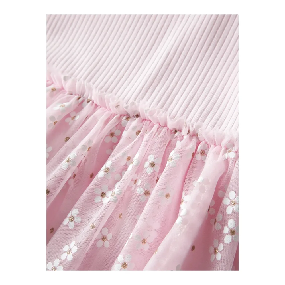 Kleid kurzarm mit Tüllrock Blumen