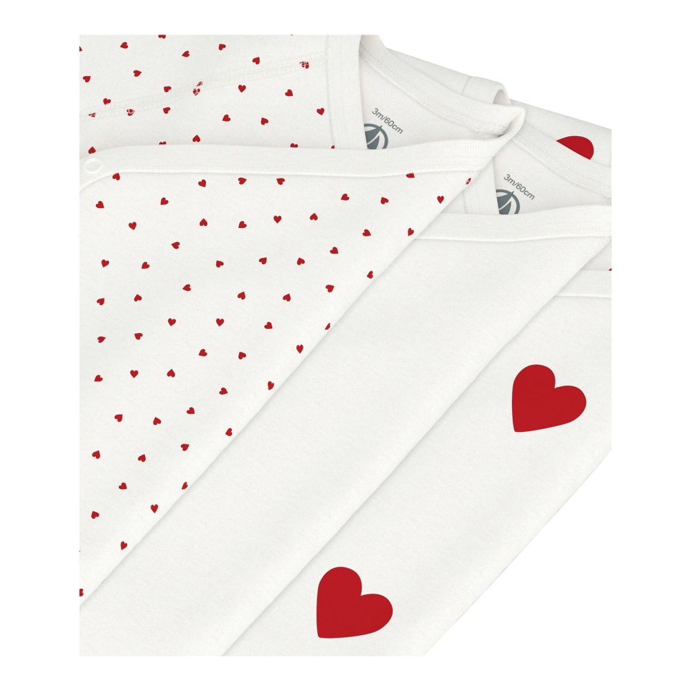 Petit Bateau - Triopack, Bodys, kurzarm, 3 Monate, Rot