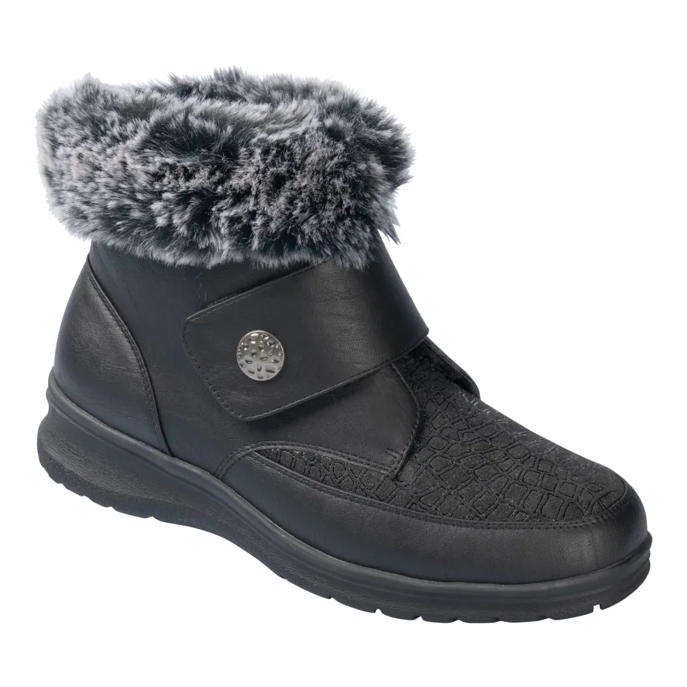 wonderwalk Kuschel-Klettstiefelette ?Steffi?, Größe: 40, schwarz