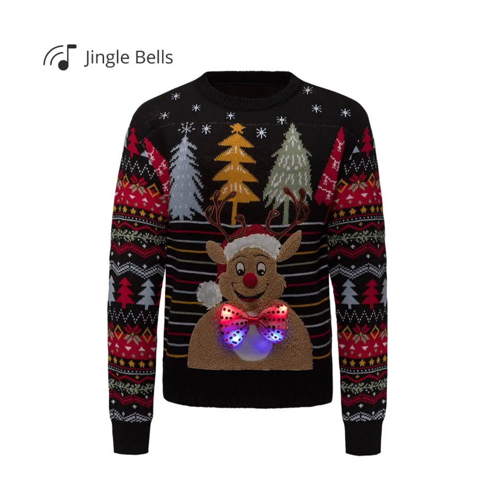 Weihnachts-Pullover ?LED-Rentier?, Größe: M