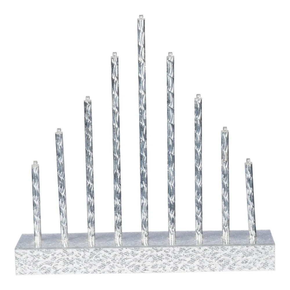 LED-Kerzentreppe ?Glitter?, silber