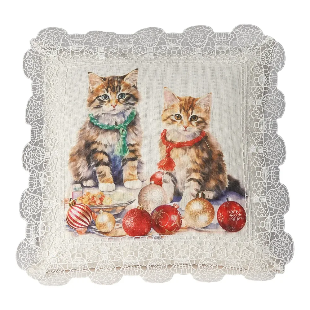 Kissenhülle ?Weihnachtskatze?, 40x40 cm