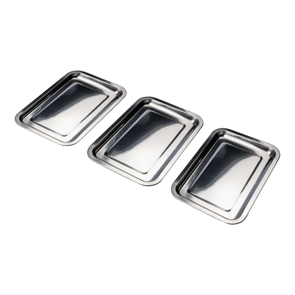 Edelstahl-Wannen-Set, 3 Stück