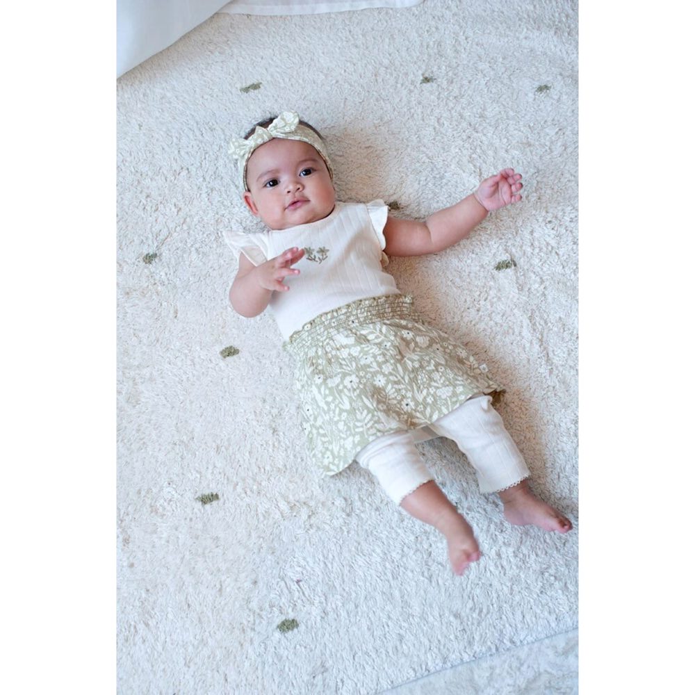 Krepp-Kleid Flügelarm Blumen