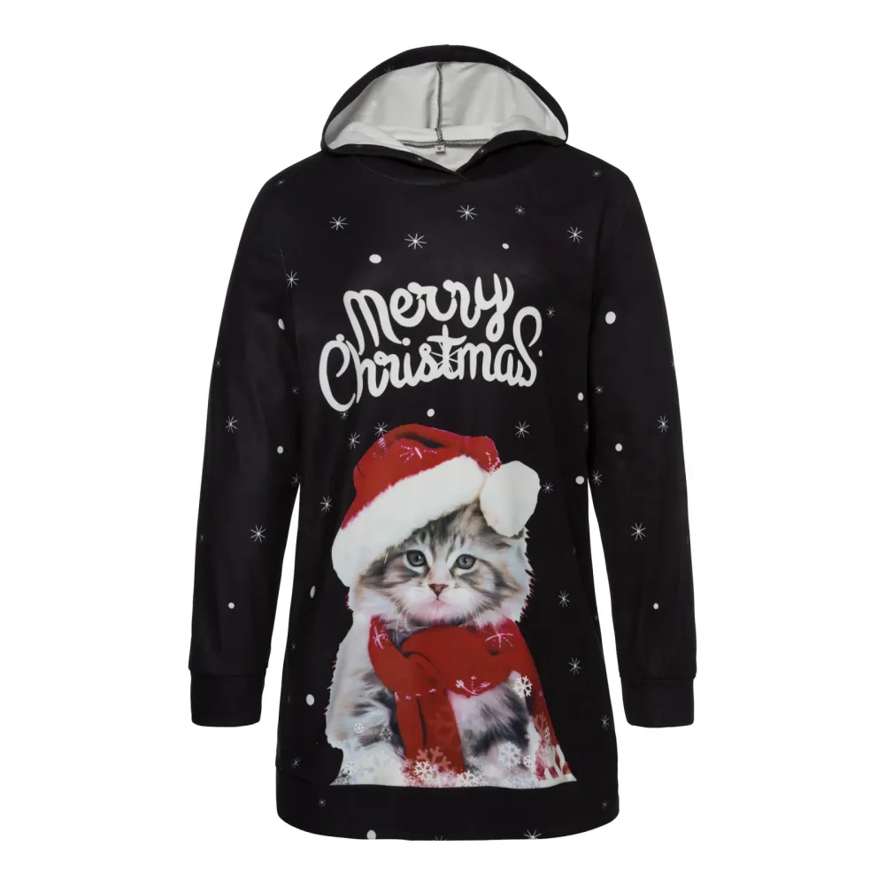 Sweatshirt ?Weihnachtskatze?, Größe: M