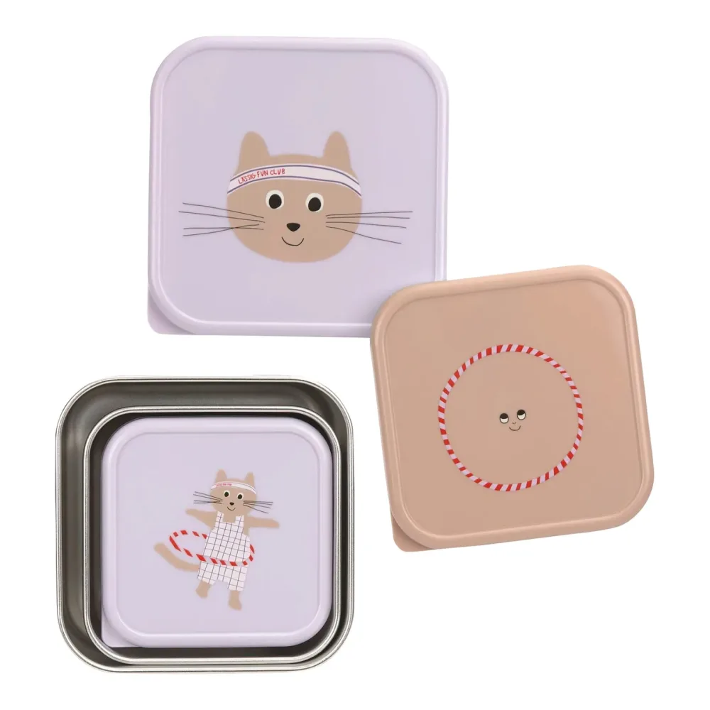 3-tlg. Snackboxset aus Edelstahl