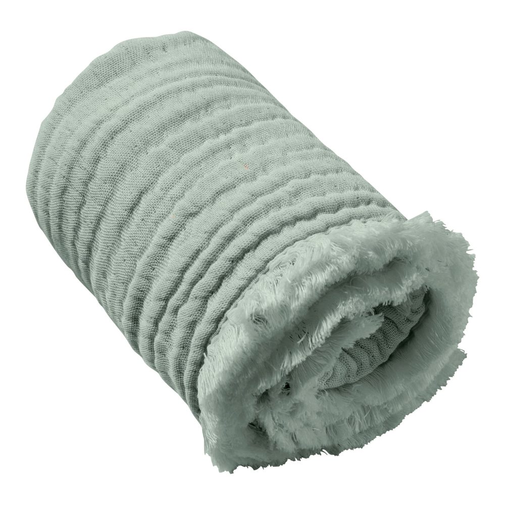 Babydecke Musselin Fransen 80x80cm