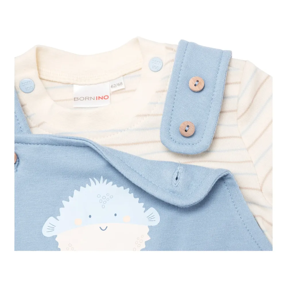 2-tlg. Set Latzhose mit Shirt Kugelfisch