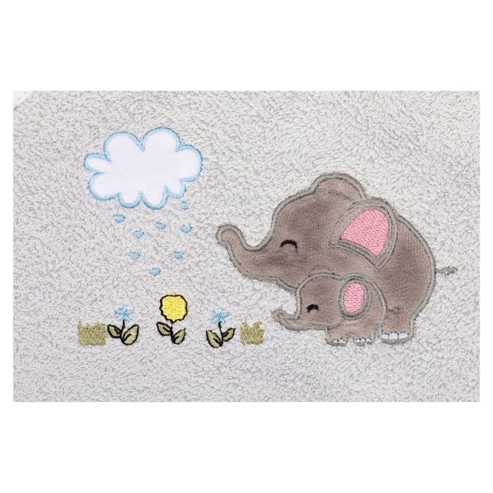 fillikid  Kapuzenbadetuch Elefant grau 75x75 cm