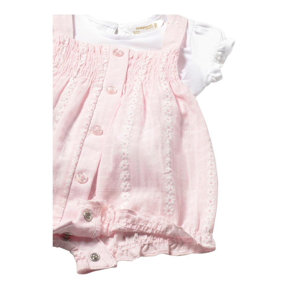 2-tlg. Set T-Shirt und Latzhose kurz Blumen