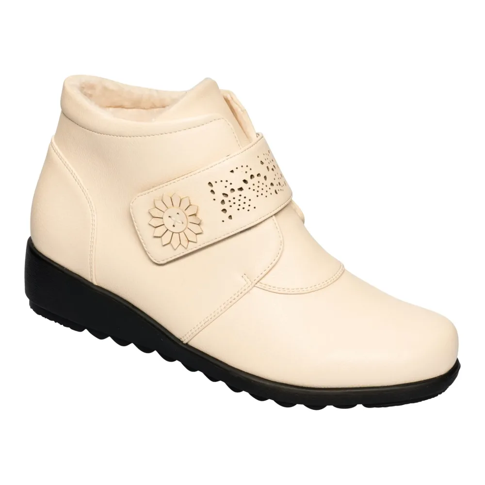 wonderwalk ?Wärme-Klettstiefelette ?Beatrice?, Größe: 39, creme