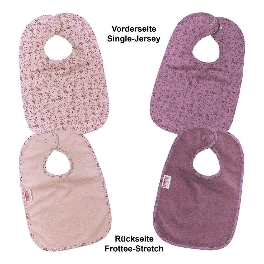 2er-Pack Lätzchen mit Druckknopf 26x40 cm