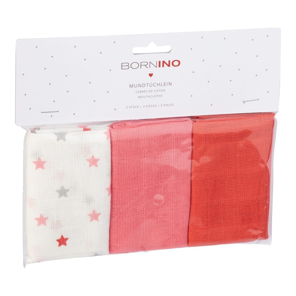 3er-Pack Mulltücher 30x30 cm Sterne