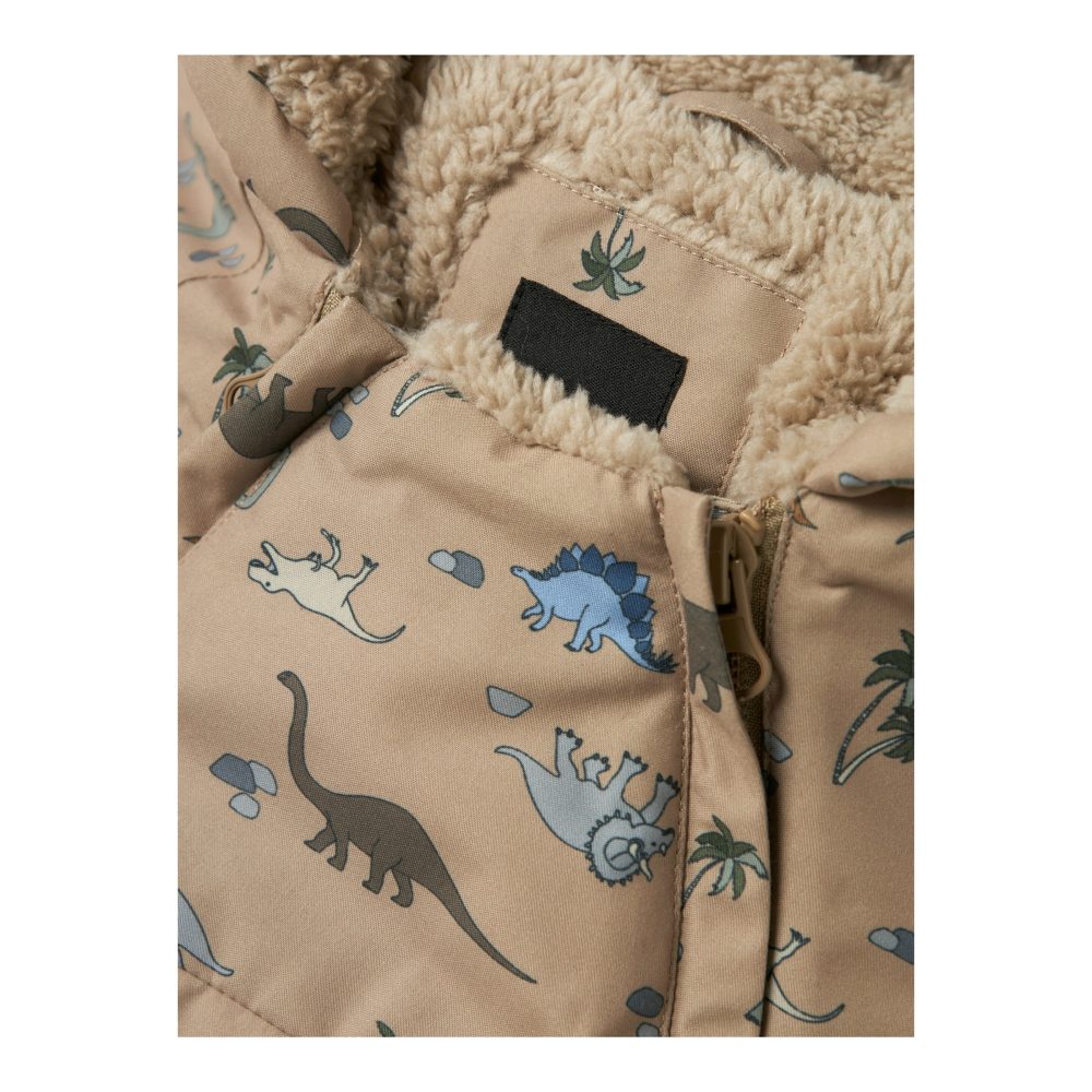 Winterjacke mit Kapuze Plüschfutter Dinos