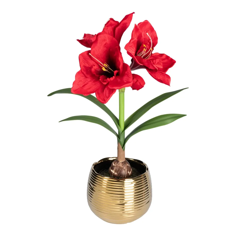 Set aus Kunstblume ?Amaryllis? + Übertopf 