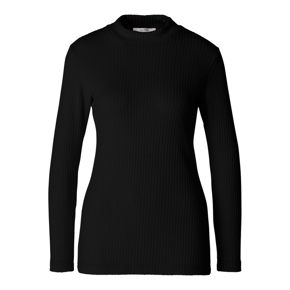 Damen-Pullover, gerippt, Größe: L, schwarz