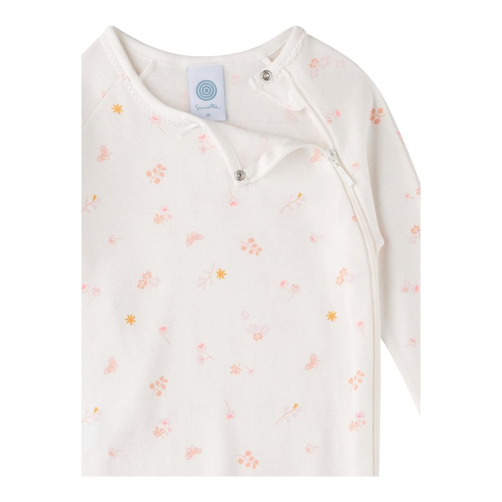 Schlafoverall mit Klappfuß Blumen