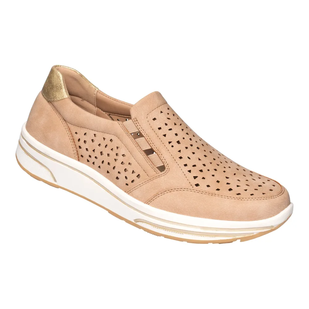 wonderwalk Stretch-Halbschuh mit Leder-Decksohle ?Stefanie?, Größe: 41, beige