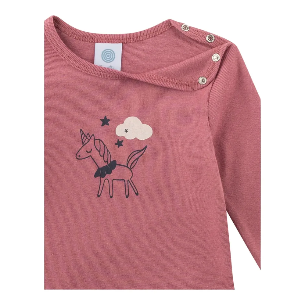 Sanetta Shirt langarm Einhorn dunkelrosa