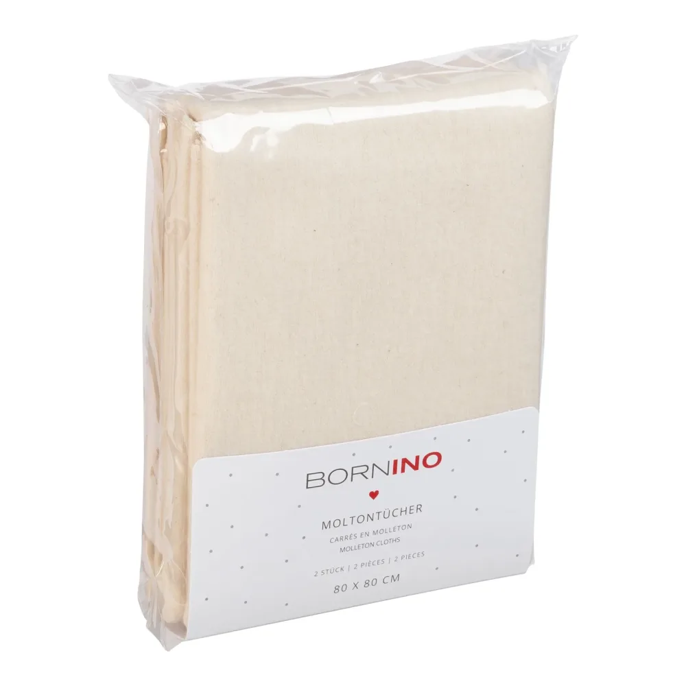 2er-Pack Moltontücher 80x80 cm ungebleicht