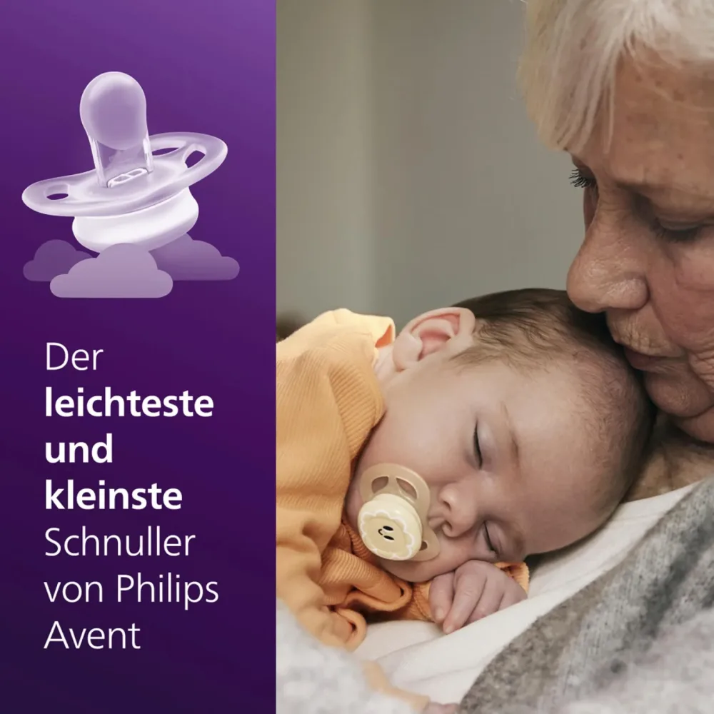 Philips Avent Ultra Start Schnuller 0-6 Monate, Pfirsich/Lila Design