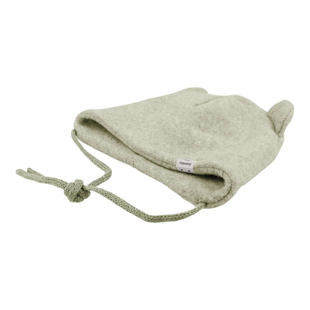 Baumwollfleece-Mütze mit Ohren 