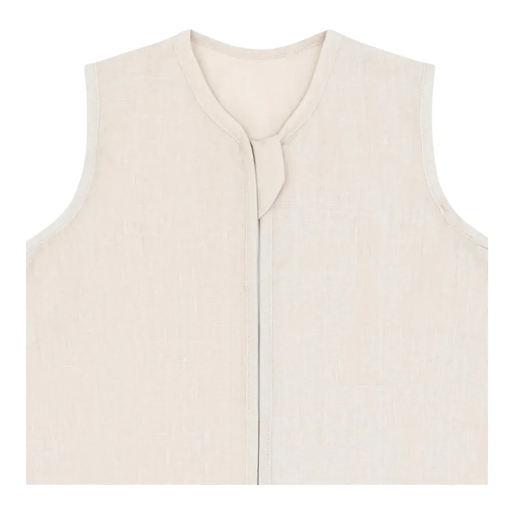 emma & noah Sommer-Sleepoverall Leinen 0.5 TOG beige unisex