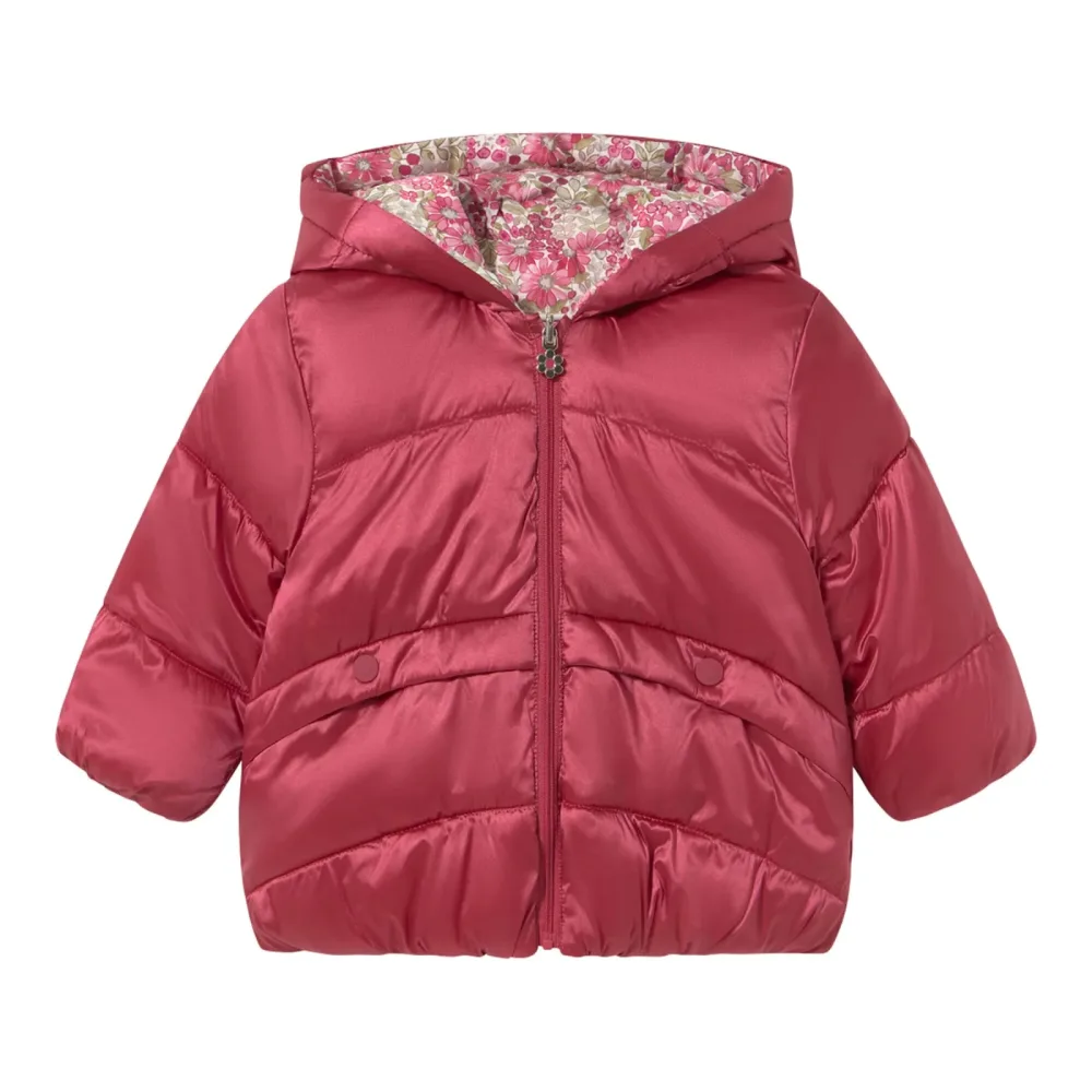 Wende-Steppjacke mit Kapuze Blumen