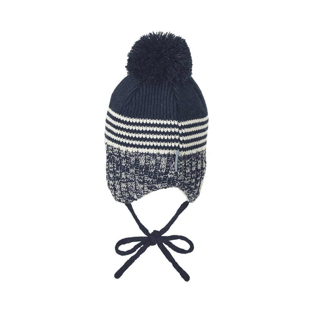 Wintermütze Strick Bommel
