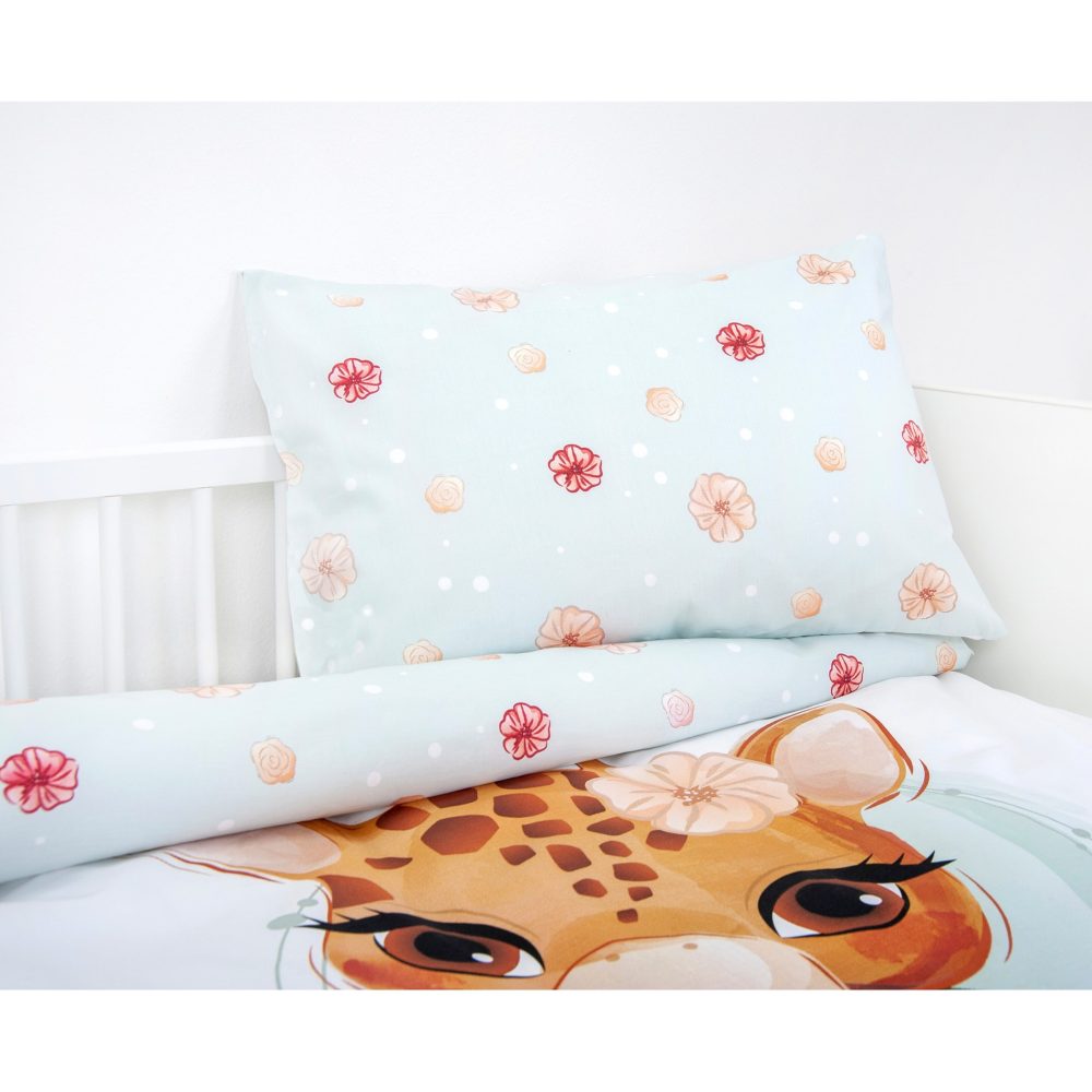 babybest® Flanell-Bettwäsche Giraffe 100 x 135 cm