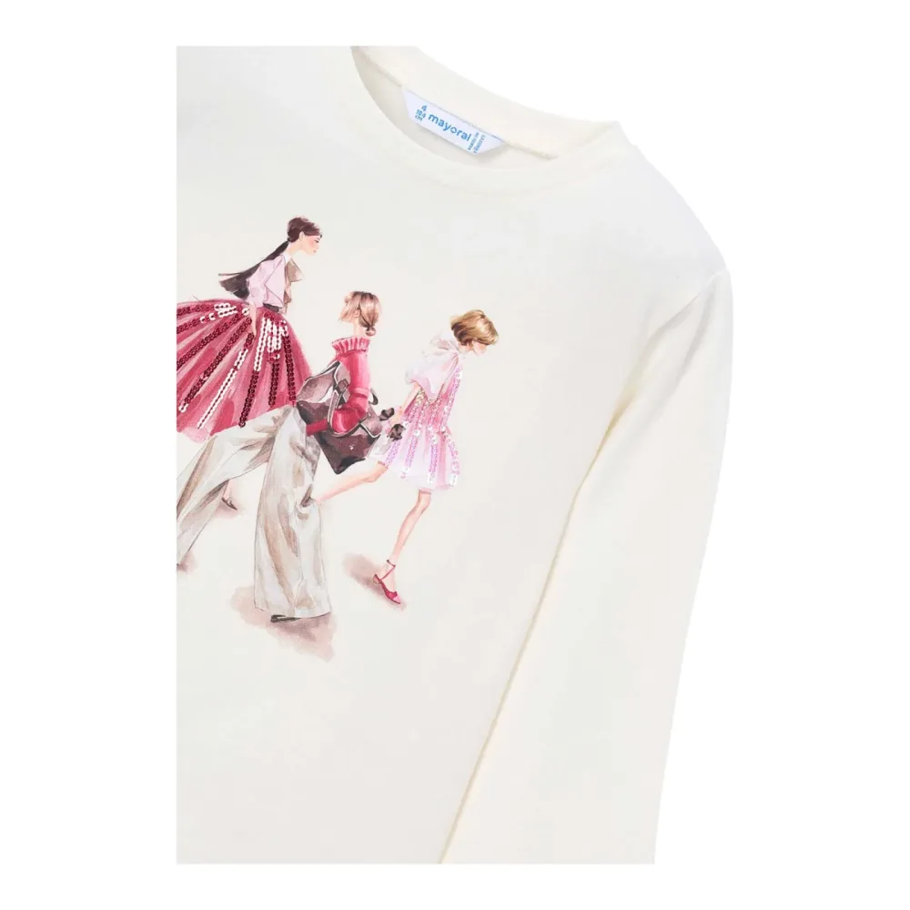 Shirt langarm Mädchen Pailletten