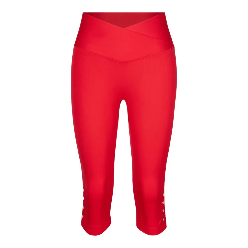 Capri-Leggings ?Diamant-Optik?, Größe: L, rot