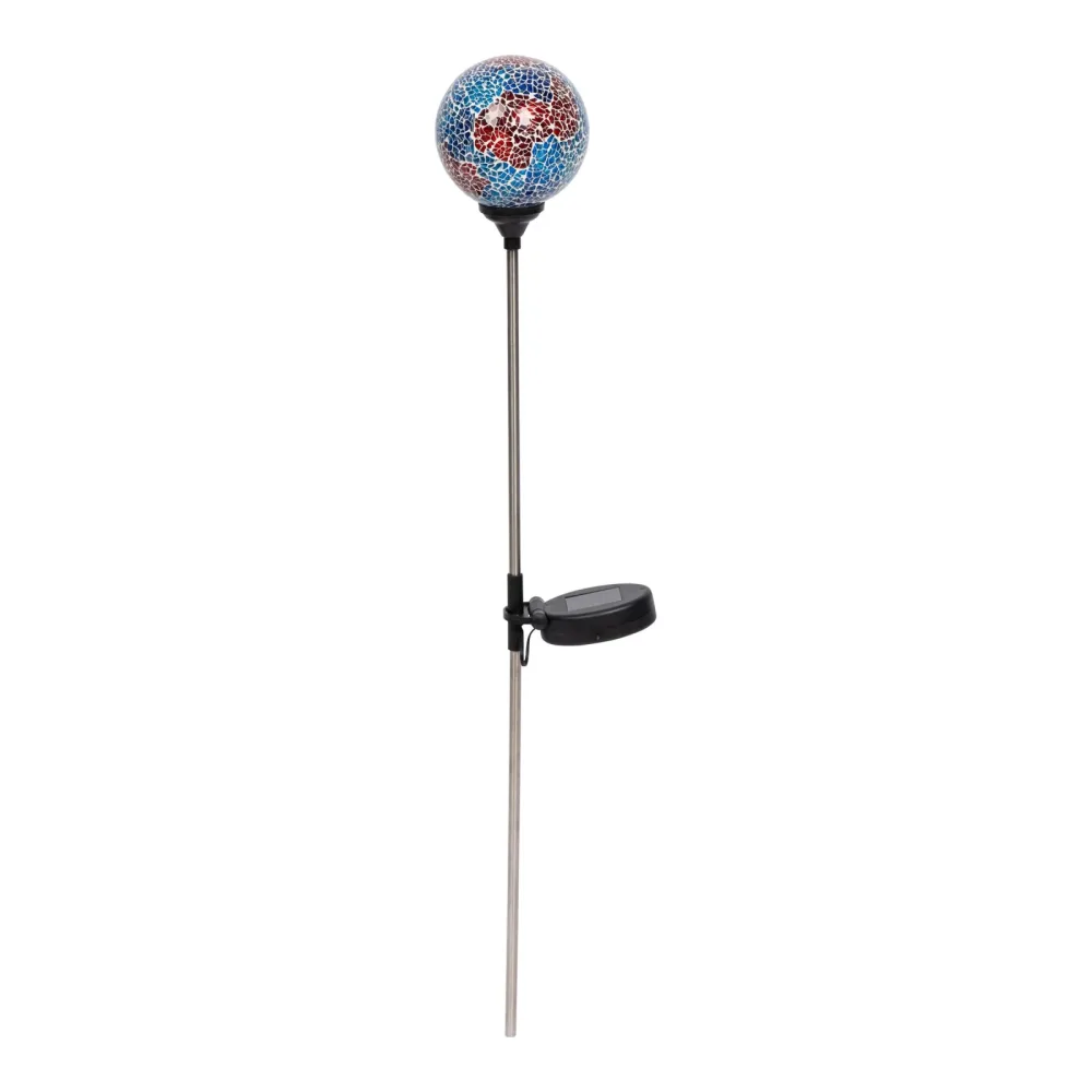 LED-Solar-Gartenstecker ?Mosaik-Kugel?, blau