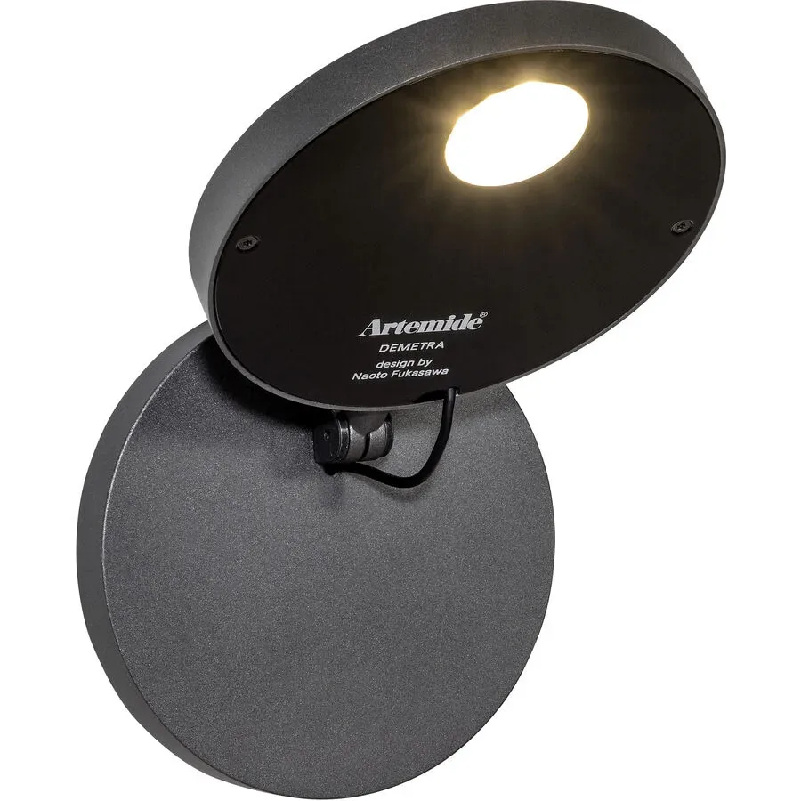 Designer-Wandlampe Artemide Demetra D 13 cm - Farbe: grau - LED - Lichtfarbe: Warmweiss - Material: Metall - Designer-Wandlampe- LED Energiesparlampe