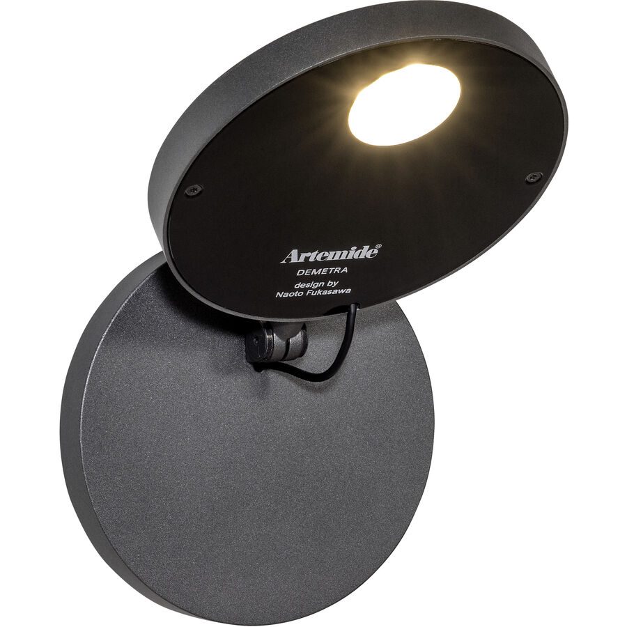Designer-Wandlampe Artemide Demetra D 13 cm - Farbe: grau - LED - Lichtfarbe: Warmweiss - Material: Metall - Designer-Wandlampe- LED Energiesparlampe