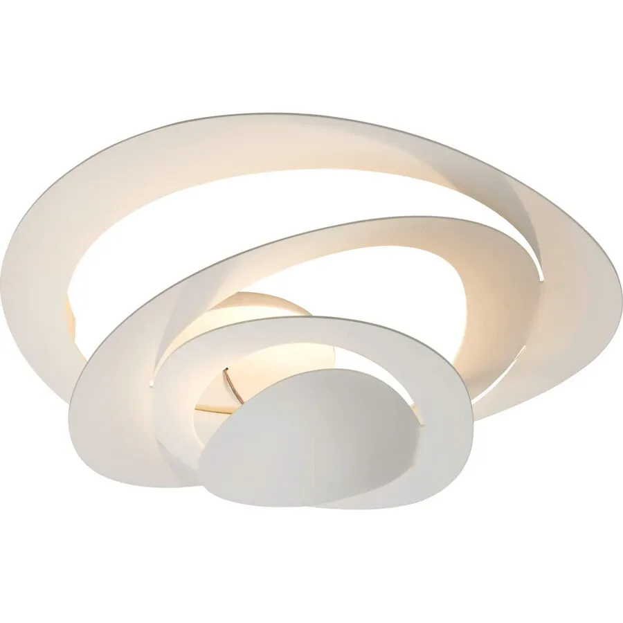 Designer-Deckenlampe Artemide Pirce Mini - Farbe: Aluminium/Weiss - LED - Lichtfarbe: Warmweiss - Material: Metall - Designer-Deckenlampe- LED