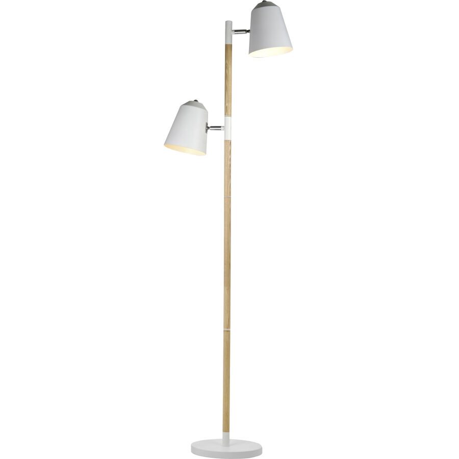 Stehlampe Kovlo Weiss Holz 23 cm 154 cm - Material: Buchenholz - Stehlampe