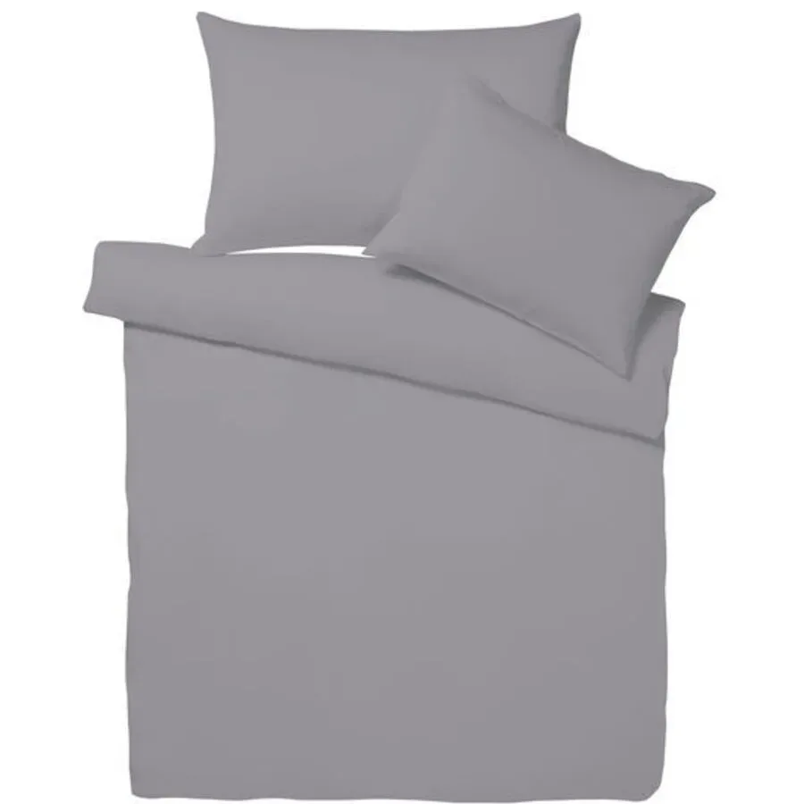 Living Home - Uni Perkal Bettwäsche Set, 160 x 210 cm + 65 x 100 cm, Gewittergrau