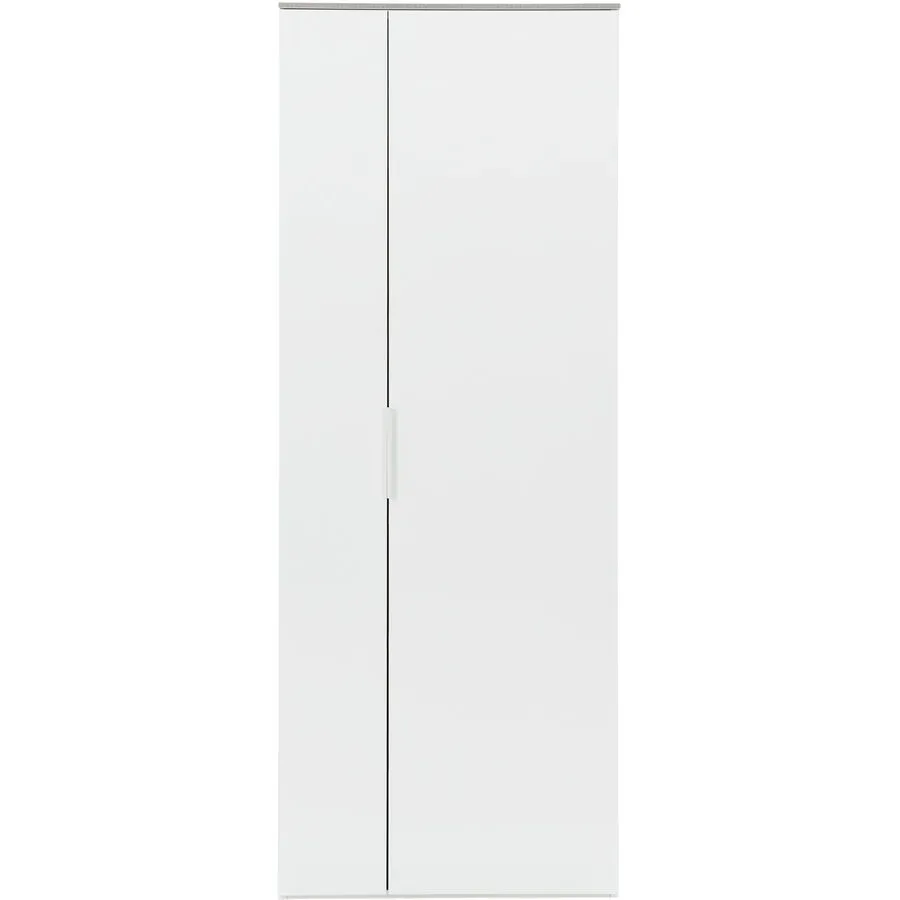 Garderobenschrank Verna Weiss Holz 70 cm 188 cm - Farbe: Hochglanz weiss - Material: Holzwerkstoff - Garderobenschrank