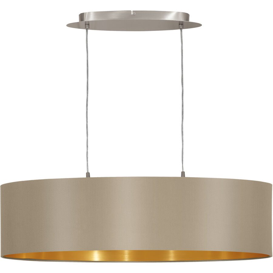 Eglo Pendellampe Maserlo Gold/Braun/Grau Stahl 78 cm 110 cm - LED - Material: Stahl/Stoff - Pendellampe- LED Energiesparlampe