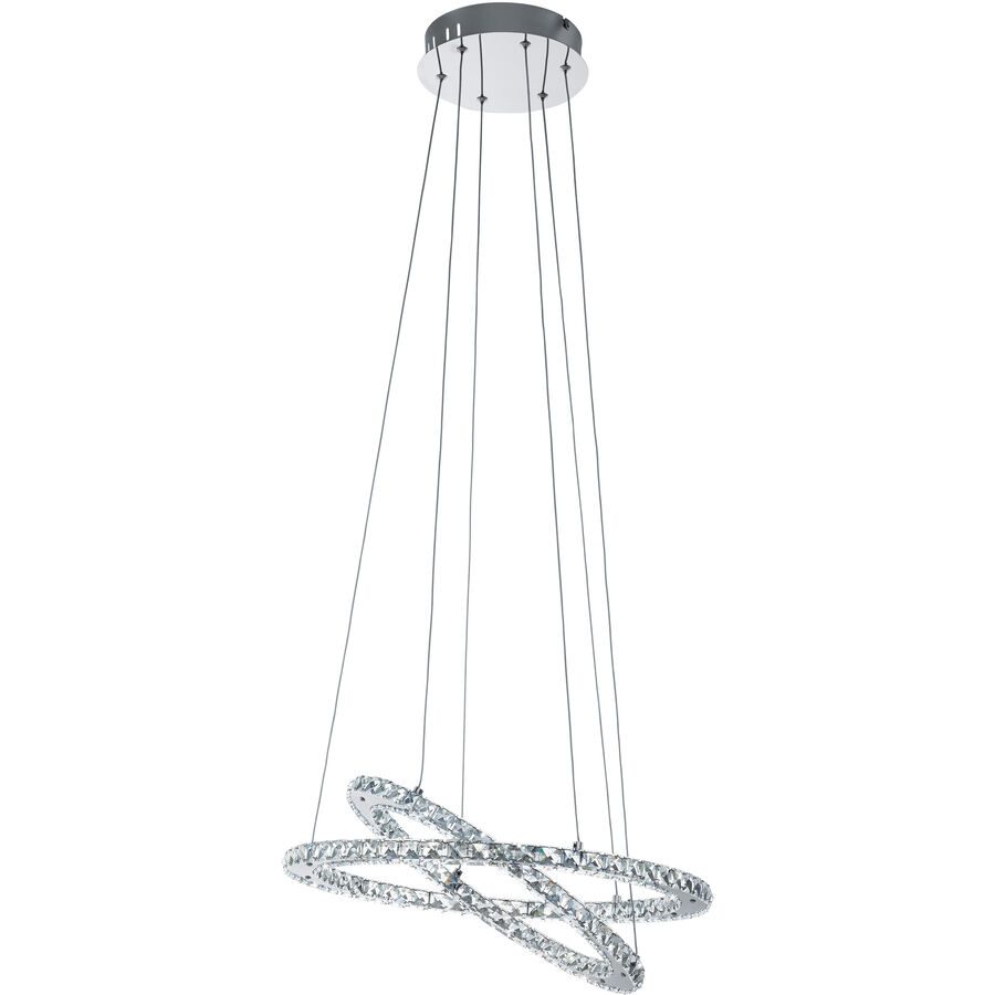 Eglo Pendellampe Varrazo Grau Stahl B 55.00 H 120 cm - Farbe: chrom - LED - Lichtfarbe: Helles Neutralweiss - Pendellampe- LED Energiesparlampe