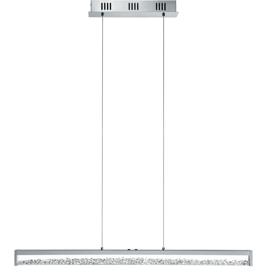 Eglo Pendellampe Cardito 1 Grau Aluminium 100 cm 110 cm - Farbe: chrom - LED - Lichtfarbe: Extra warmweiss - Tageslichtweiss - Material: