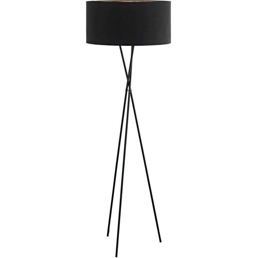 Eglo Stehlampe Fondachelli Schwarz/Kupfer Stahl 51 cm 152 cm - LED - Material: Stahl/Stoff - Stehlampe- LED Energiesparlampe