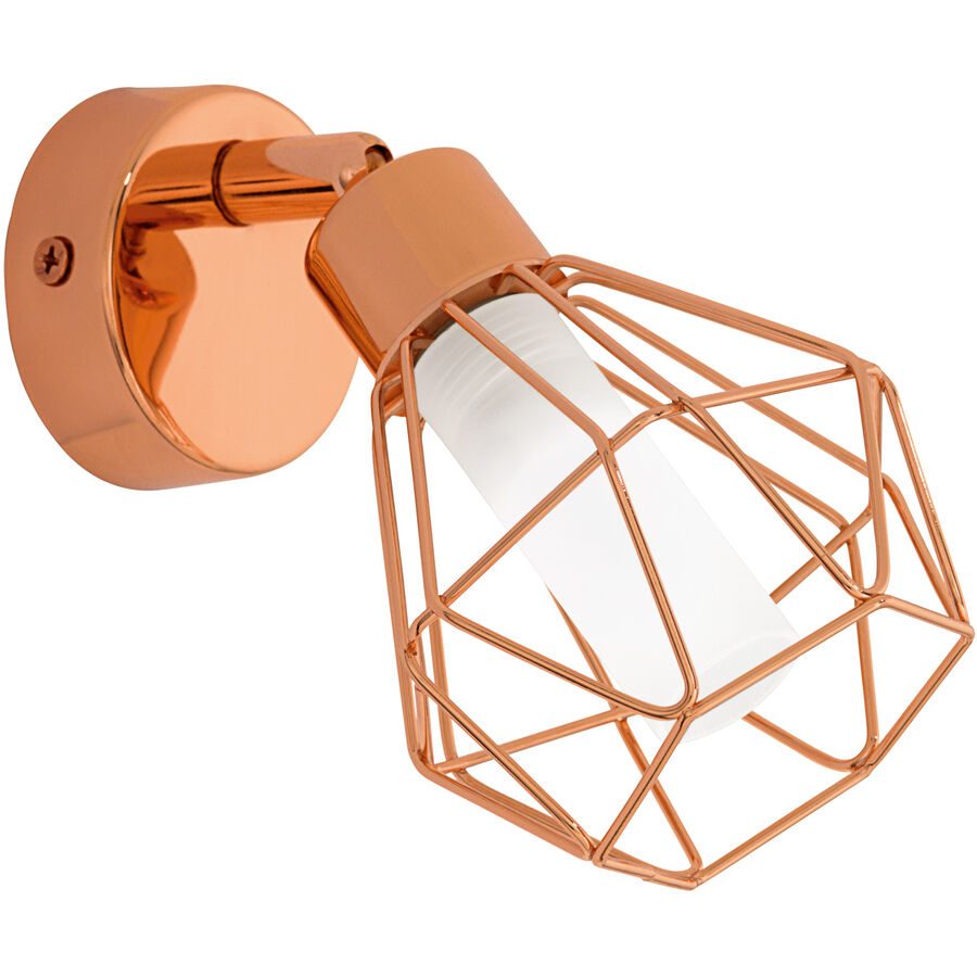 Eglo Wandlampe Zapata Kupfer/Weiss Stahl/Glas 6 cm - LED - Lichtfarbe: Warmweiss - Material: Stahl/ Glas - Wandlampe- LED Energiesparlampe